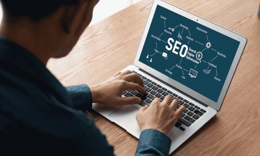 man working on laptop about search engine optimization Ohio