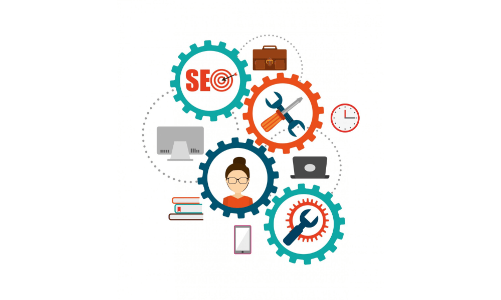 Seo and gears icons